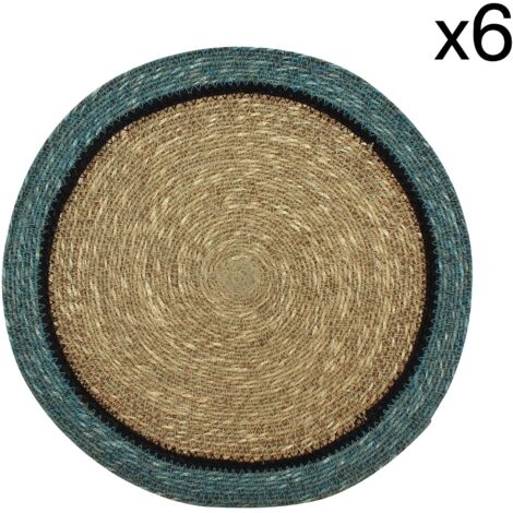 Lot de 6 sets de table en jonc de mer 38cm, IRIS (1/5)