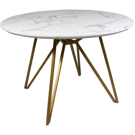 Table effet marbre et pieds en métal, HOXTON (1/5)