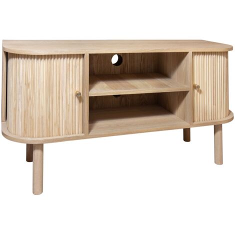 Meuble télévision en bois clair avec portes coulissantes, HECTOR (1/5)