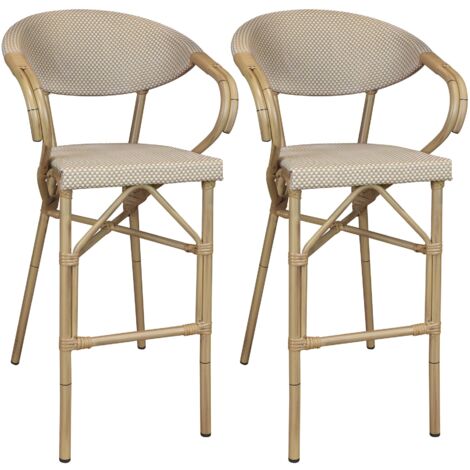 Lot de 2 fauteuils de bar en textilène (1/5)