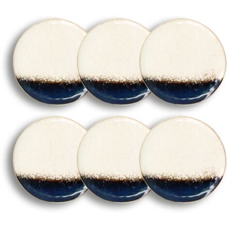 Lot de 6 assiettes plates en grès 27,5cm, KATANGA (1/5)