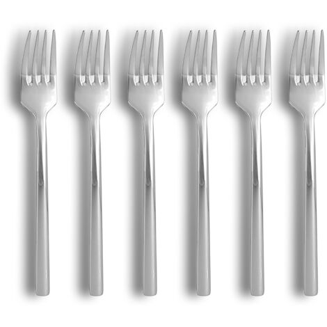 Lot de 6 fourchettes en acier inoxydable, NATURE (1/3)