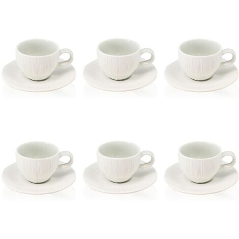 Lot de 6 tasses et soucoupes en porcelaine 9cl, URUS (1/4)