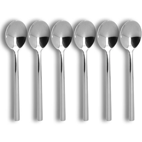 Lot de 6 cuillères de table en acier inoxydable, NATURE (1/3)