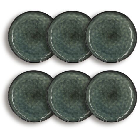Lot de 6 assiettes plates en grès 27,5cm, GRENADA (1/5)