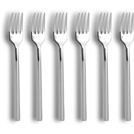 Lot de 6 fourchettes à dessert en acier inoxydable, NATURE (1/3)