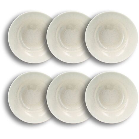 Lot de 6 assiettes creuses en porcelaine 20cm, URUS