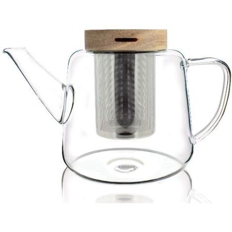 Wenco Théière En Verre Résistant 1,25 L – Verseuse Transparente Avec Couvercle Pivotant Noir, Idéale Pour Thé & Boissons Chaudes