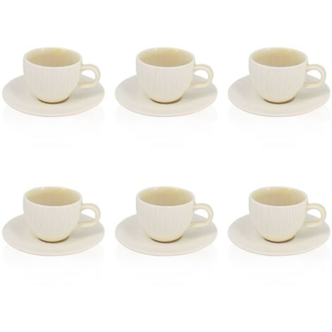 Lot de 6 tasses et soucoupes en porcelaine 9cl, URUS (1/3)