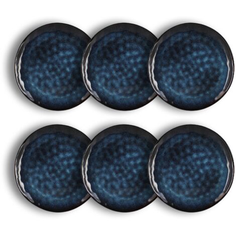 Lot de 6 assiettes plates en grès 28cm, COSTA (1/4)