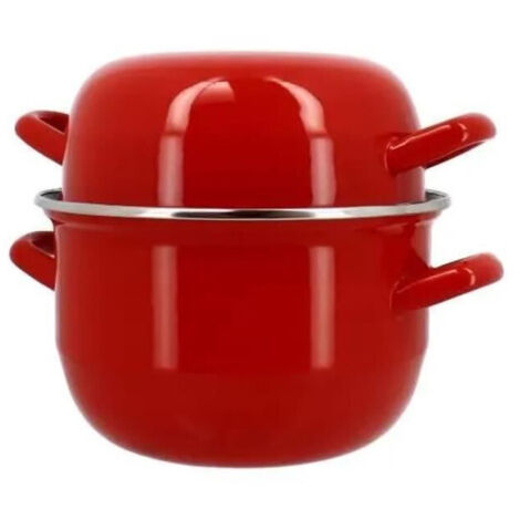 Menastyl Marmite à Moules Acier Émaillé Rouge 18 cm (1/4)