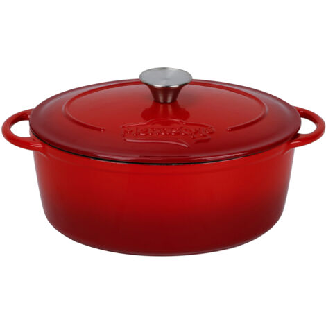 Cocotte En Fonte émaillée Ronde 20cm - Avec Couvercle Verre, Pour Mijotés, Ragoûts, Cuisson Lente, Lave-vaisselle - 6