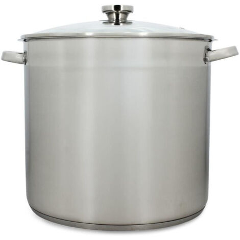 Marmite avec couvercle - MENASTYL - 4615451 - En acier inoxydable - 17 litres - 32 cm - Tous feux dont induction