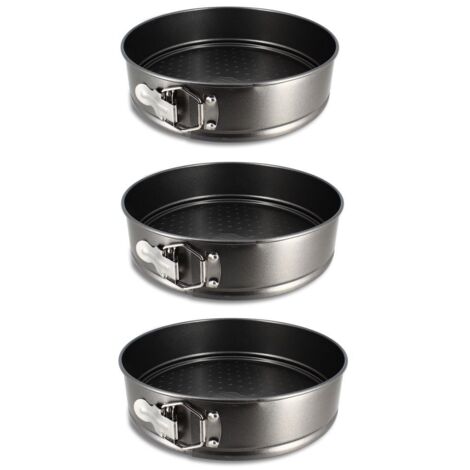 Lot de 3 moules à charnières en acier carbone 22, 25 et 26cm (1/2)