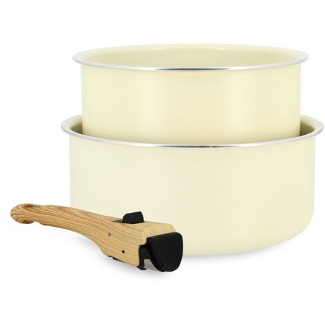 Set 2 casseroles en aluminium recyclé avec poignée, COLORAMA