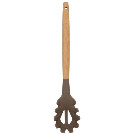 Cuillère à spaghetti en silicone et manche en bois, ELIOTT (1/3)