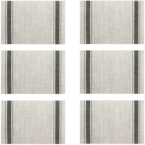 Lot de 6 sets de table tissé en PVC et 45x30cm (1/3)
