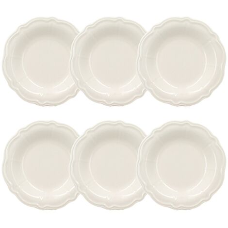 Lot de 6 assiettes creuses en grès 22cm, CHARLOTTE (1/3)