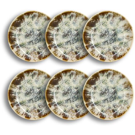 Lot de 6 assiettes creuses en porcelaine 26cm, MAKA (1/4)