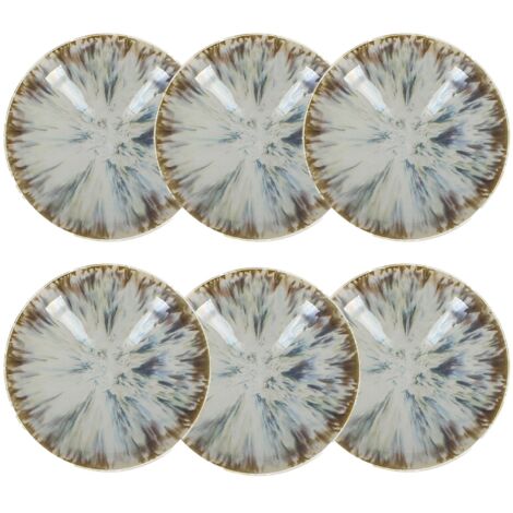Lot de 6 assiettes creuses en porcelaine 21cm, MAKA