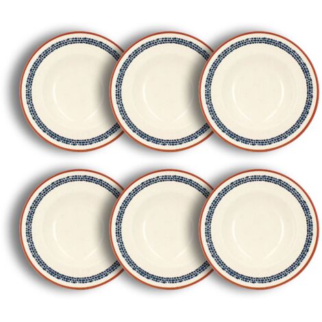 Lot de 6 assiettes à pâtes en faïence 28cm, AMATXI (1/4)