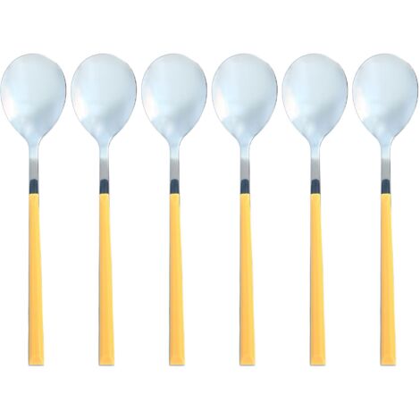 Lot de 6 cuillères de table en acier inoxydable, COLORAMA