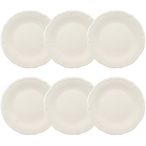 Lot de 6 assiettes plates en grès 26cm, CHARLOTTE (1/4)