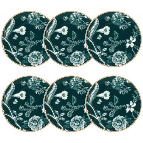 Lot de 6 assiettes à dessert en porcelaine 20cm, BOTANIC (1/4)