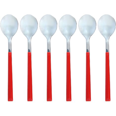 Lot de 6 cuillères à café en acier inoxydable, COLORAMA