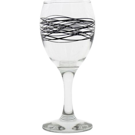 Lot de 6 verres à pied en verre 24,5cl, SERPENTIN (1/5)