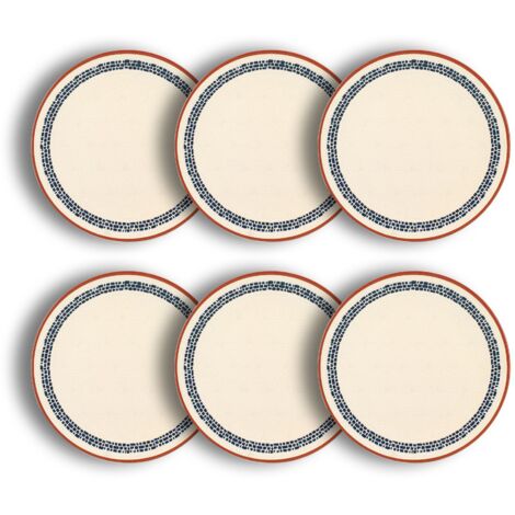 Lot de 6 assiettes plates en faïence 21cm, AMATXI (1/4)