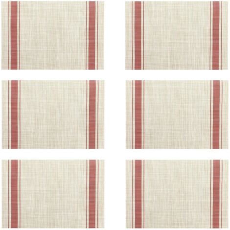 Lot de 6 sets de table tissé en PVC et 45x30cm (1/3)