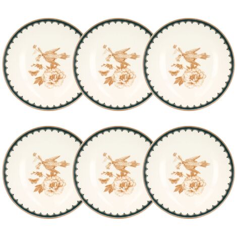 Lot de 6 assiettes creuses en porcelaine 21cm, BOTANIC (1/5)