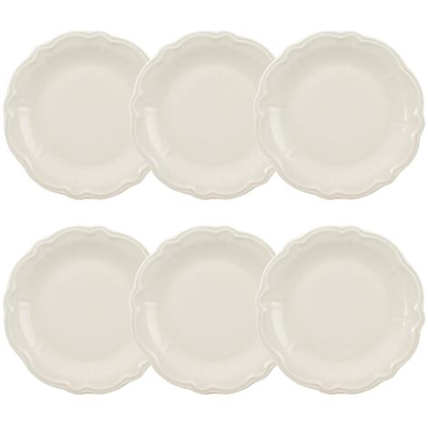 Lot de 6 assiettes à dessert en grès 20cm, CHARLOTTE (1/3)