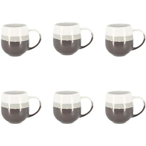 Lot de 6 mugs en grès 44cl, RIGA