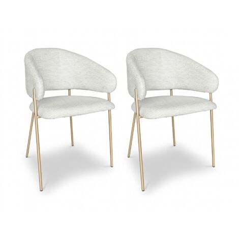 Lot de 2 fauteuils de table en tissu et pieds en métal, EROS (1/5)