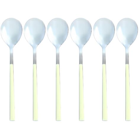 Lot de 6 cuillères de table en acier inoxydable, COLORAMA