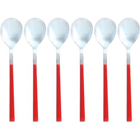 Lot de 6 cuillères de table en acier inoxydable, COLORAMA