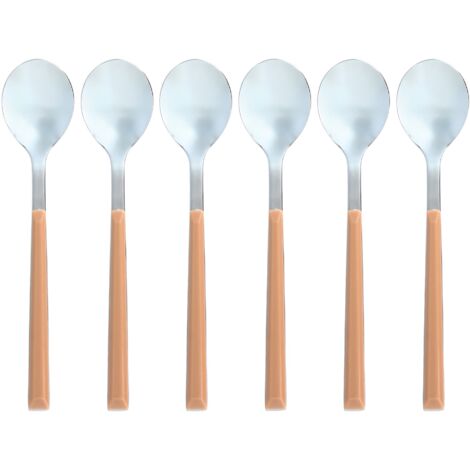 Lot de 6 cuillères à café en acier inoxydable, COLORAMA