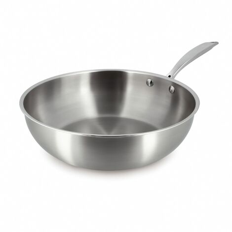 Wok en acier inoxydable 28cm, TRIPLY (1/3)