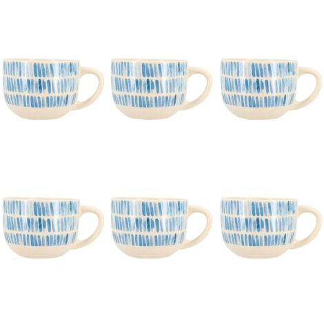 Lot de 6 tasses en grès 45cl, CORFU (1/2)