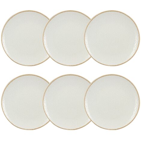 Lot de 6 assiettes plates en porcelaine 27cm, NUANCE (1/5)