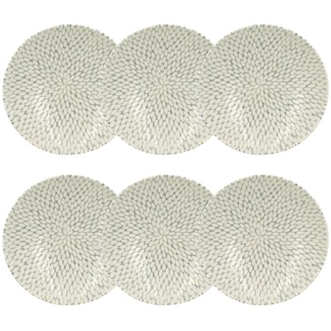 Lot de 6 assiettes creuses en porcelaine 21cm, JASMIN (1/3)