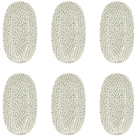 Lot de 6 assiettes ovales en porcelaine 19cm, JASMIN (1/3)