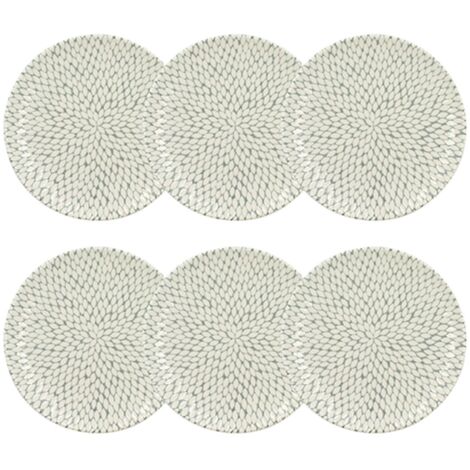 Lot de 6 assiettes desserts en porcelaine 20cm, JASMIN (1/3)