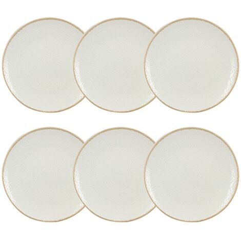 Lot de 6 assiettes desserts en porcelaine 20cm, NUANCE (1/5)