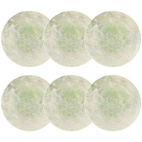 Lot de 6 assiettes plates en porcelaine 26cm, NATURA