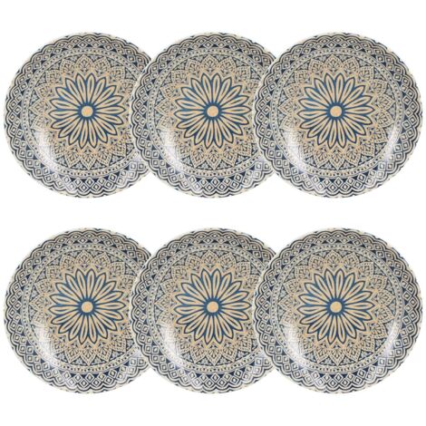 Lot de 6 assiettes creuses en porcelaine 21cm, BYZANCE (1/5)
