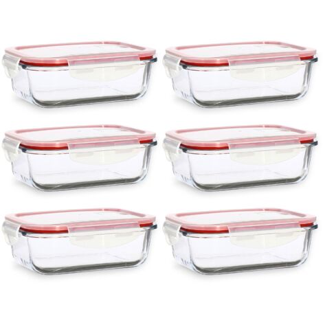 Lot de 6 boîtes hermétiques en verre 630ml, CLÉMENTINE (1/5)