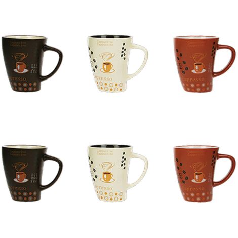 Lot de 6 mugs en grès 25cl, NOVA